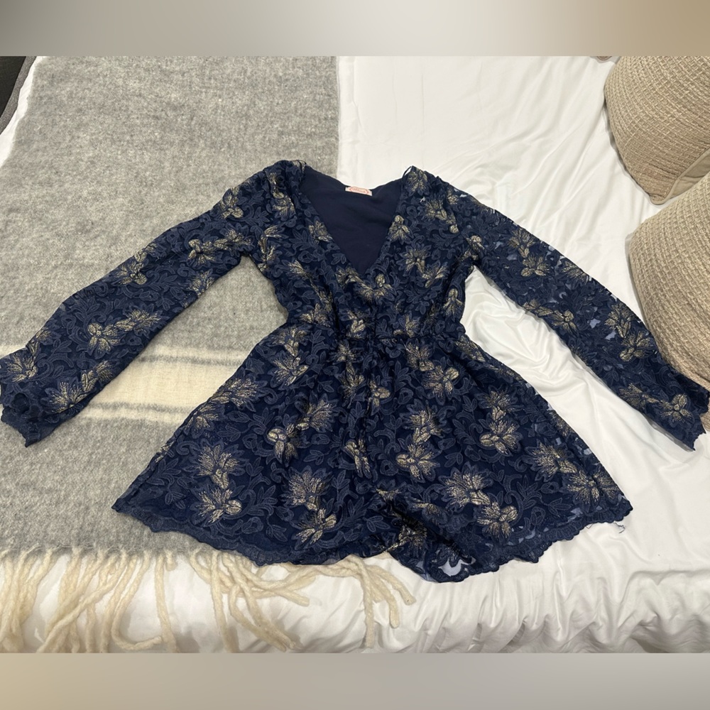 Floral Lace Long Sleeve Romper